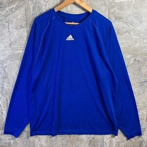 Adidas Men's TechFit Climalite Long Sleeve Activewear Top Blue Active Sport  XL